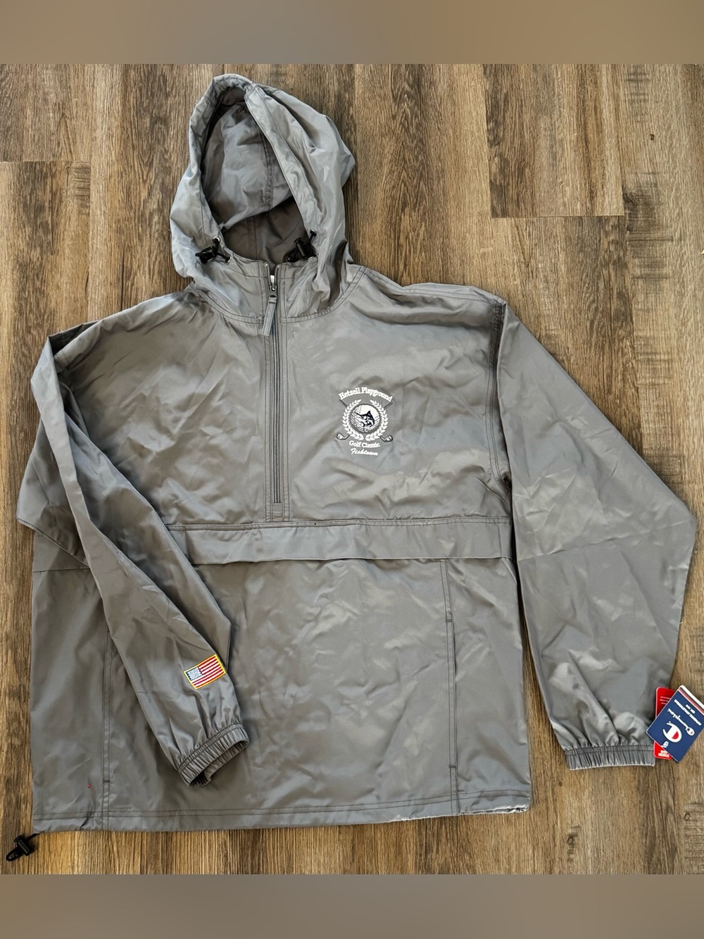 Champion Gray Hooded Performance Anorak Jacket size Large Men’s NWT